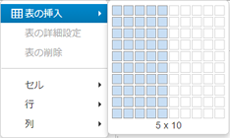 表の挿入